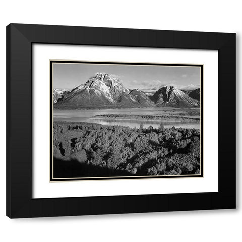 View toward Mount Moran, Grand Teton National Park, Wyoming, 1941 Black Modern Wood Framed Art Print with Double Matting by Adams, Ansel