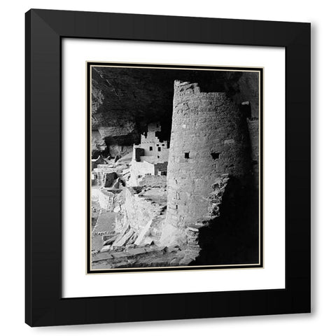 Cliff Palace, Mesa Verde National Park, Colorado, 1941 Black Modern Wood Framed Art Print with Double Matting by Adams, Ansel