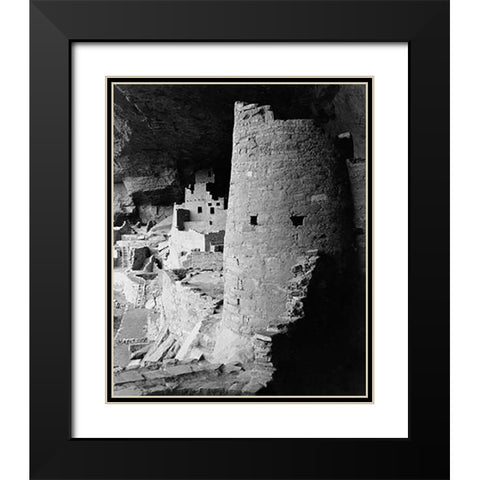 Cliff Palace, Mesa Verde National Park, Colorado, 1941 Black Modern Wood Framed Art Print with Double Matting by Adams, Ansel