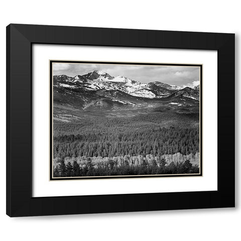 Longs Peak from Road, Rocky Mountain National Park, Colorado, 1941 Black Modern Wood Framed Art Print with Double Matting by Adams, Ansel