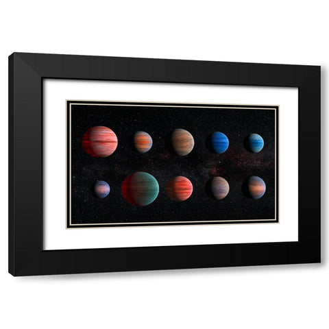 Artist Impression of Hot Jupiter Exoplanets - Unannotated Black Modern Wood Framed Art Print with Double Matting by NASA, ESA,
