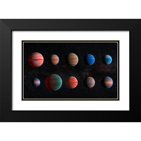 Artist Impression of Hot Jupiter Exoplanets - Unannotated Black Modern Wood Framed Art Print with Double Matting by NASA, ESA,