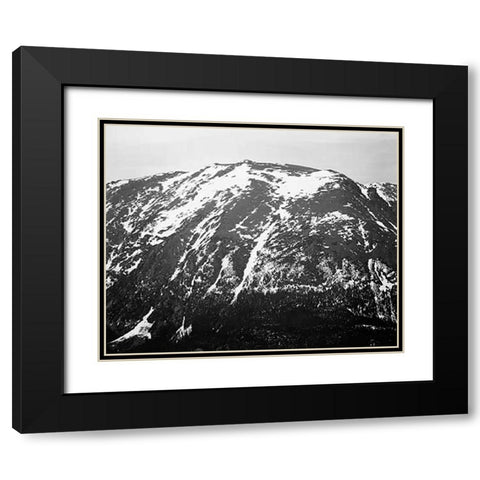 Full view of barren mountain side with snow, in Rocky Mountain National Park, Colorado, ca. 1941-194 Black Modern Wood Framed Art Print with Double Matting by Adams, Ansel