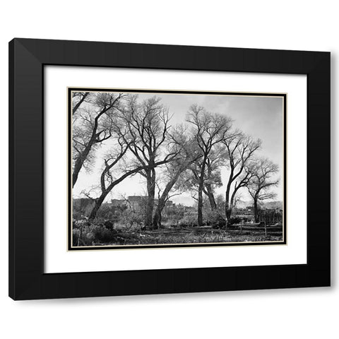 At Taos Pueblo National Historic Landmark, New Mexico, ca. 1941-1942 Black Modern Wood Framed Art Print with Double Matting by Adams, Ansel