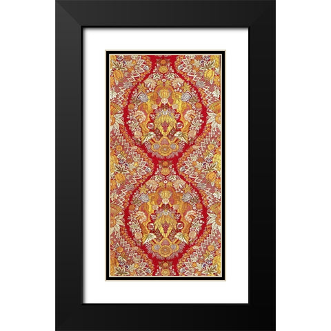 Textile With Design of Lace and Flowers Black Modern Wood Framed Art Print with Double Matting by Artisan, Unknown 19th Century European