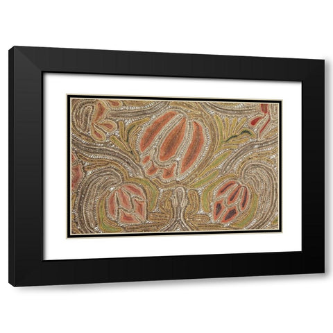 Needle Lace Flowers Black Modern Wood Framed Art Print with Double Matting by Needleworker, Unknown 17th Century European