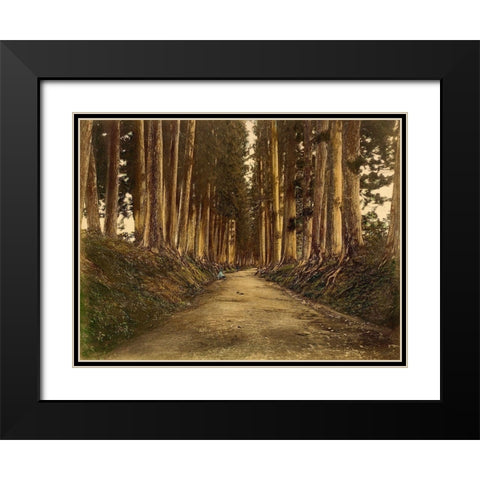 View of Imaichi Black Modern Wood Framed Art Print with Double Matting by 19th Century Japanese Photographer