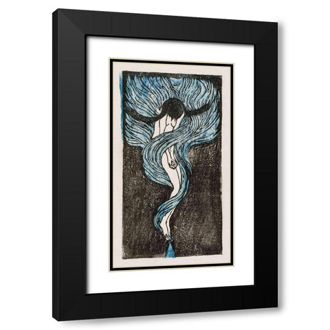 Meloncholy Black Modern Wood Framed Art Print with Double Matting by Kiyokichi, Tanaka