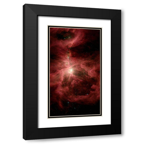 The Sword of Orion Black Modern Wood Framed Art Print with Double Matting by Spitzer Space Telescope,