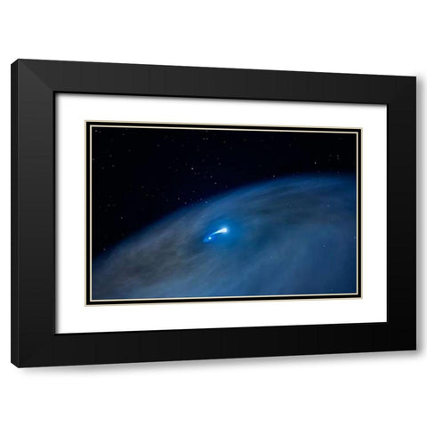 Star NaSt1 - Nicknamed Nasty 1 Black Modern Wood Framed Art Print with Double Matting by Hubble Space Telescope
