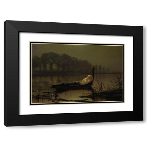 The Lady of Shalott Black Modern Wood Framed Art Print with Double Matting by Grimshaw, John Atkinson