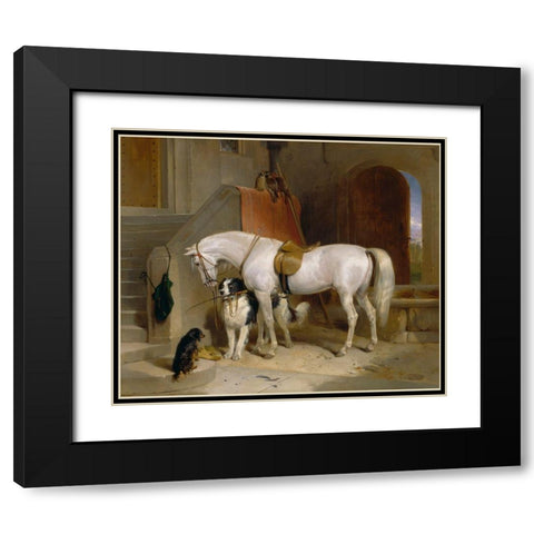 Favourites Black Modern Wood Framed Art Print with Double Matting by Landseer, Sir Edwin Henry