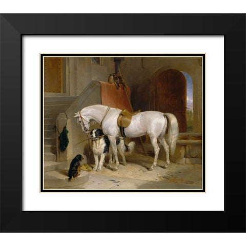 Favourites Black Modern Wood Framed Art Print with Double Matting by Landseer, Sir Edwin Henry