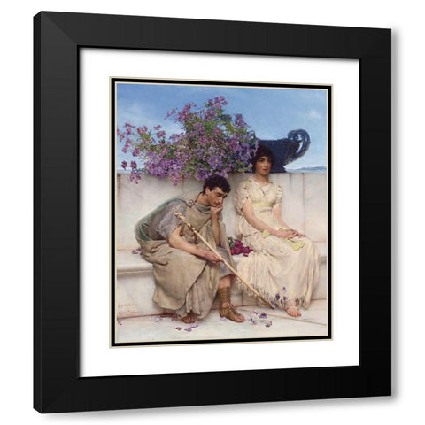 An Eloquent Silence Black Modern Wood Framed Art Print with Double Matting by Alma-Tadema, Sir Lawrence