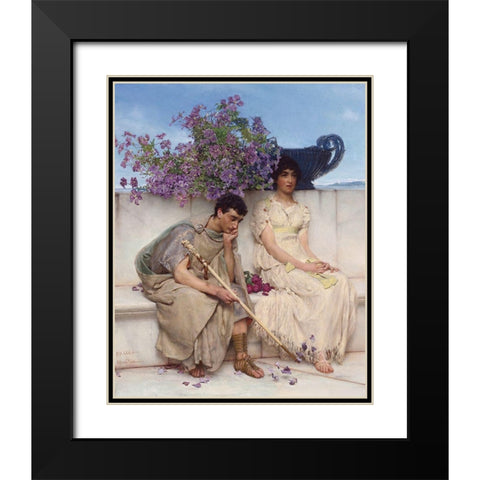 An Eloquent Silence Black Modern Wood Framed Art Print with Double Matting by Alma-Tadema, Sir Lawrence