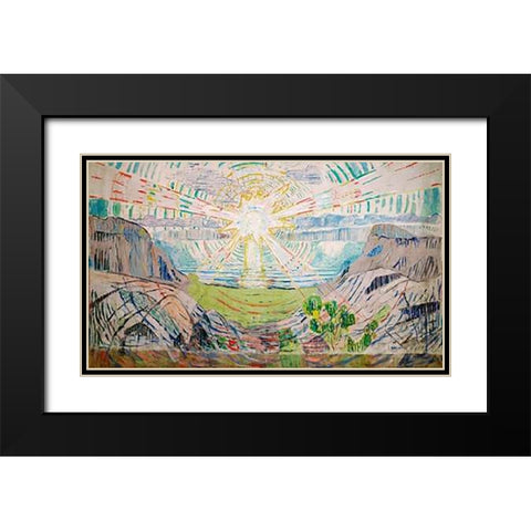 The Sun, 1910-1911 Black Modern Wood Framed Art Print with Double Matting by Munch, Edvard
