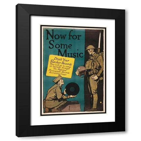 Now for Some Music, 1917 Black Modern Wood Framed Art Print with Double Matting by Falls, Charles Buckles