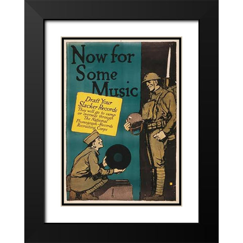 Now for Some Music, 1917 Black Modern Wood Framed Art Print with Double Matting by Falls, Charles Buckles