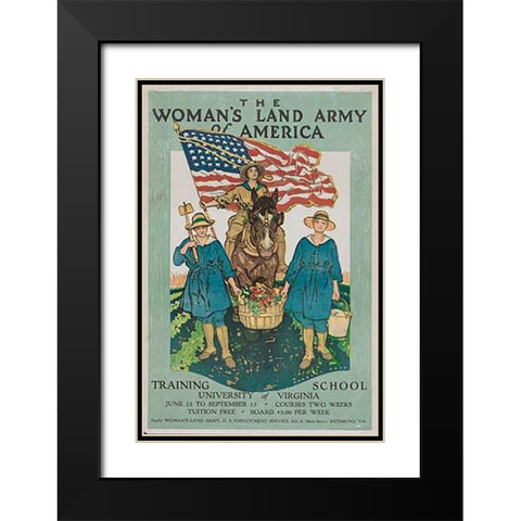 The Womans Land Army of America Black Modern Wood Framed Art Print with Double Matting by Paus, Herbert