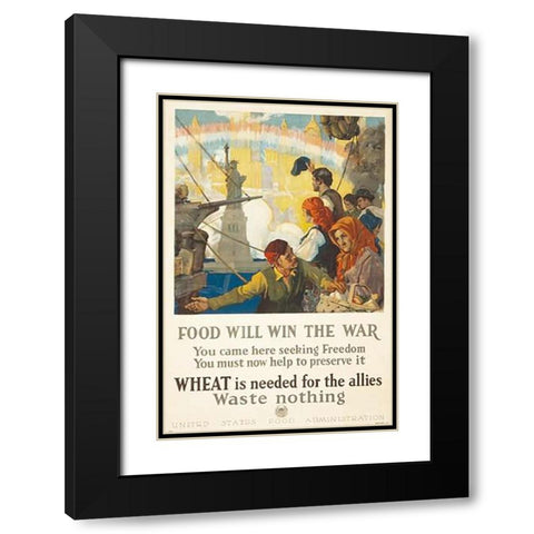 Food Will Win the War, 1917 Black Modern Wood Framed Art Print with Double Matting by Chambers, Charles Edward