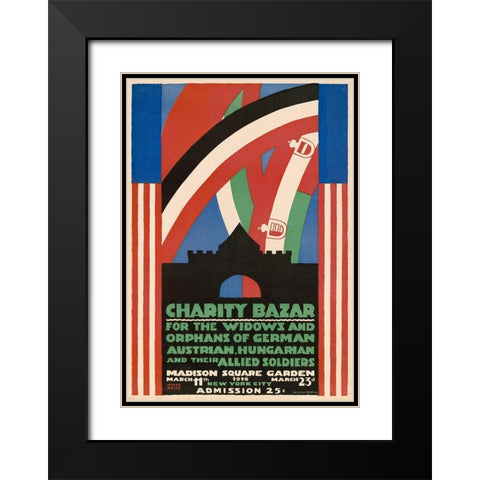 Charity Bazaar for Widows and Orphans, 1916 Black Modern Wood Framed Art Print with Double Matting by Reiss, Winold