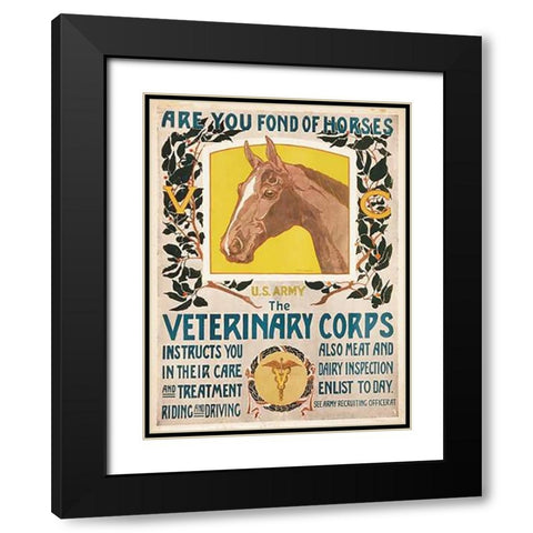 Are You Fond of Horses, 1919 Black Modern Wood Framed Art Print with Double Matting by SMuseumeck, Horst