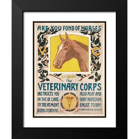 Are You Fond of Horses, 1919 Black Modern Wood Framed Art Print with Double Matting by SMuseumeck, Horst