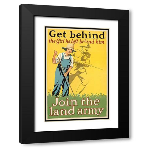 Get behind the girl he left behind him, ca. 1918 Black Modern Wood Framed Art Print with Double Matting by Guenther