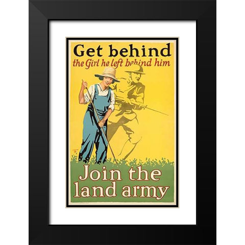 Get behind the girl he left behind him, ca. 1918 Black Modern Wood Framed Art Print with Double Matting by Guenther