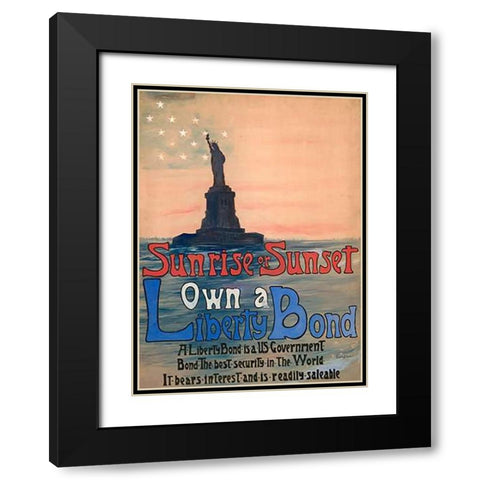 Sunrise or Sunset, Own a Liberty Bond, 1917 Black Modern Wood Framed Art Print with Double Matting by DeLand, Eugenie