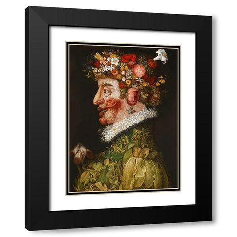 Spring Black Modern Wood Framed Art Print with Double Matting by Arcimboldo, Giuseppe