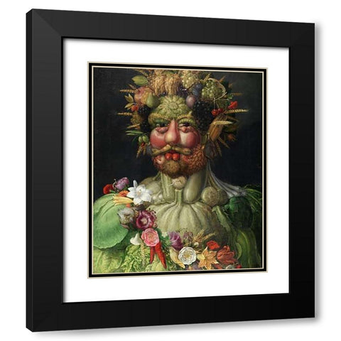 Vertumnus, 1591 Black Modern Wood Framed Art Print with Double Matting by Arcimboldo, Giuseppe