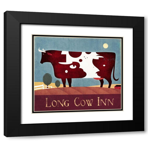 Long Cow Inn Black Modern Wood Framed Art Print with Double Matting by Wickstrom, Martin