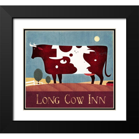 Long Cow Inn Black Modern Wood Framed Art Print with Double Matting by Wickstrom, Martin