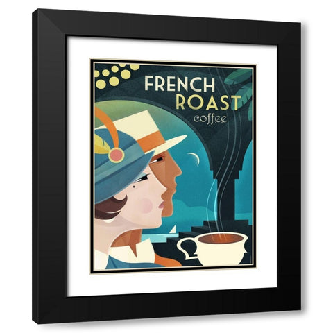 French Roast Coffee Black Modern Wood Framed Art Print with Double Matting by Wickstrom, Martin