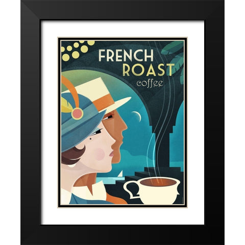 French Roast Coffee Black Modern Wood Framed Art Print with Double Matting by Wickstrom, Martin