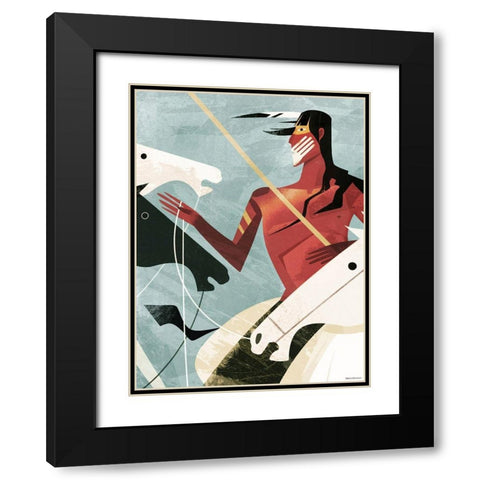 Lakota Black Modern Wood Framed Art Print with Double Matting by Wickstrom, Martin