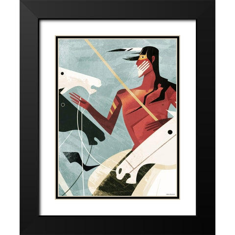 Lakota Black Modern Wood Framed Art Print with Double Matting by Wickstrom, Martin