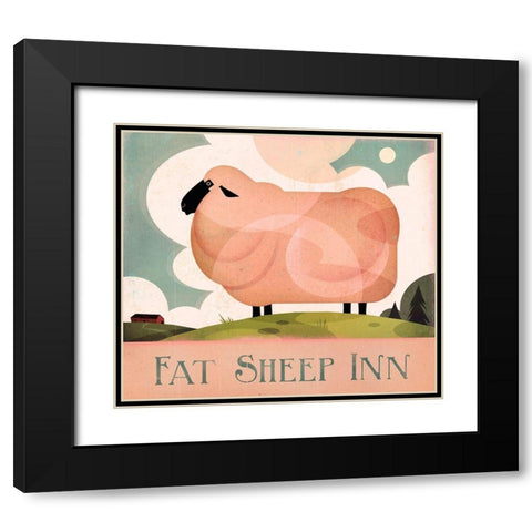 Fat Sheep Inn Black Modern Wood Framed Art Print with Double Matting by Wickstrom, Martin