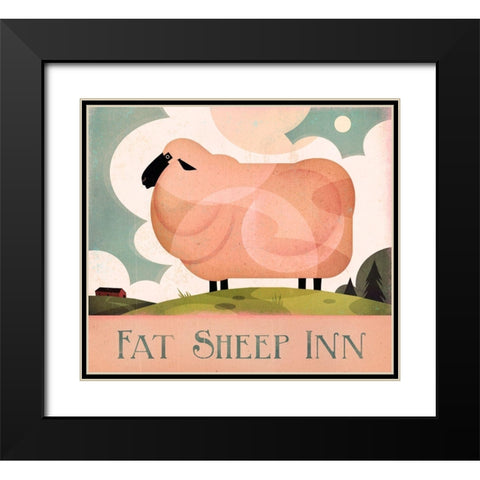 Fat Sheep Inn Black Modern Wood Framed Art Print with Double Matting by Wickstrom, Martin