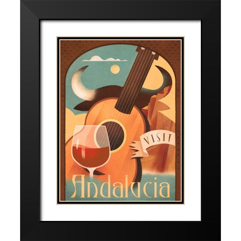 Visit Andalucia Black Modern Wood Framed Art Print with Double Matting by Wickstrom, Martin