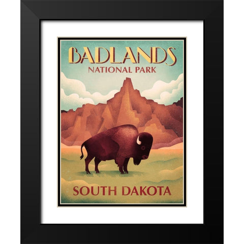 Wyoming Black Modern Wood Framed Art Print with Double Matting by Wickstrom, Martin