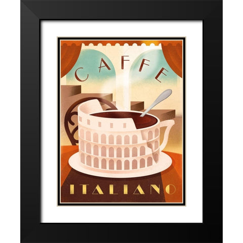 Caffe Italiano 2 Black Modern Wood Framed Art Print with Double Matting by Wickstrom, Martin