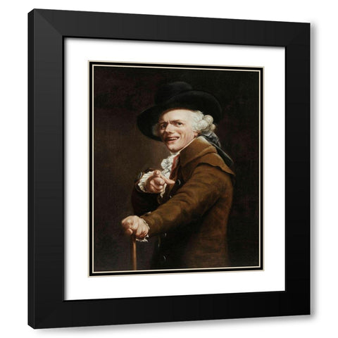 Portrait of the Artist as a Mocker Black Modern Wood Framed Art Print with Double Matting by Ducreux, Joseph