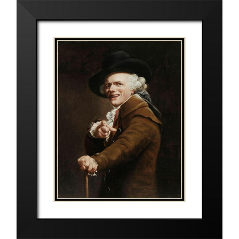 Portrait of the Artist as a Mocker Black Modern Wood Framed Art Print with Double Matting by Ducreux, Joseph