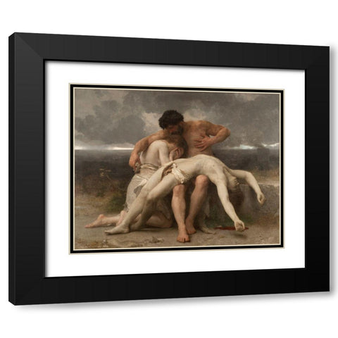 The First Mourning, 1888 Black Modern Wood Framed Art Print with Double Matting by Bouguereau, William-Adolphe