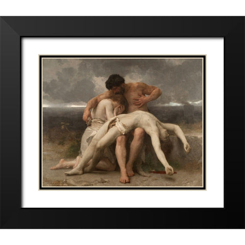 The First Mourning, 1888 Black Modern Wood Framed Art Print with Double Matting by Bouguereau, William-Adolphe