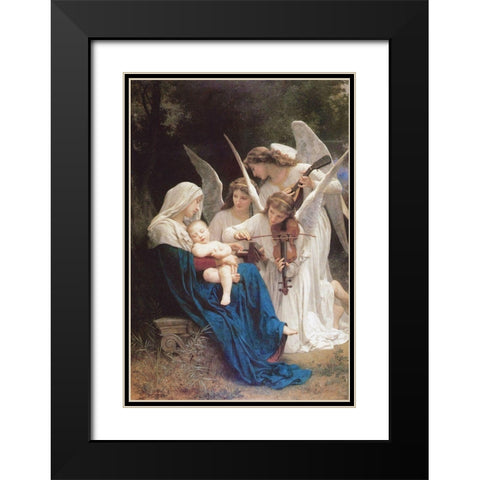 Song of the Angels, 1881 Black Modern Wood Framed Art Print with Double Matting by Bouguereau, William-Adolphe