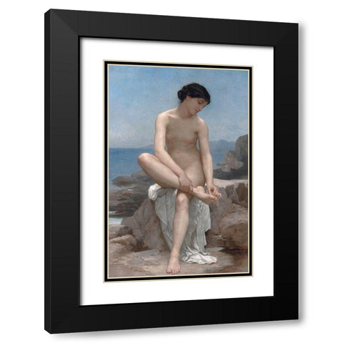 The Bather, 1879 Black Modern Wood Framed Art Print with Double Matting by Bouguereau, William-Adolphe