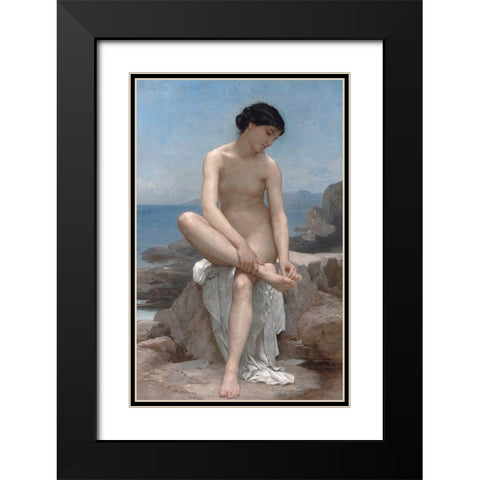 The Bather, 1879 Black Modern Wood Framed Art Print with Double Matting by Bouguereau, William-Adolphe